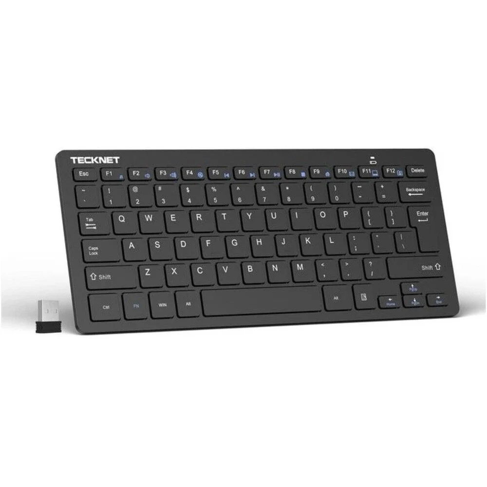 TECKNET 2.4G Wireless Keyboard Mini Compact Keyboard with Media Hotkeys, 12M...